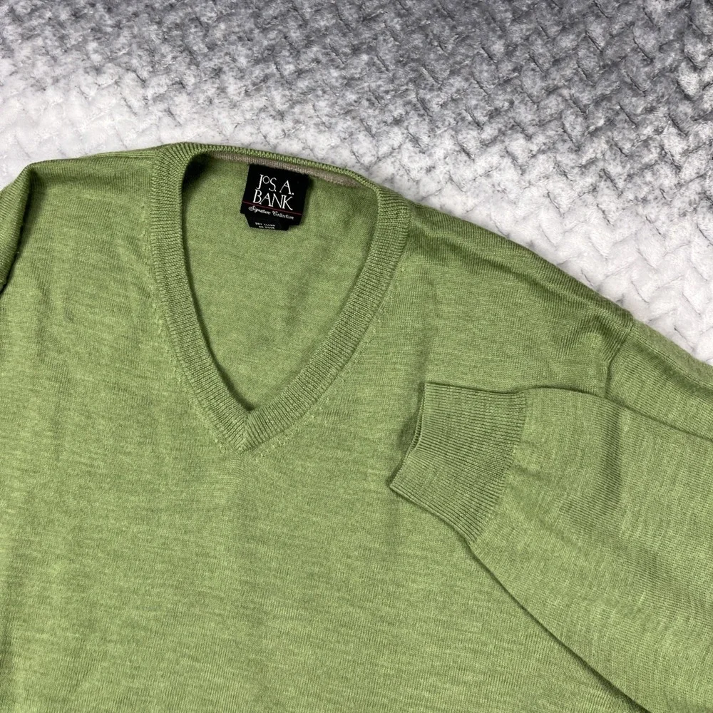 Jos. A. Bank Signature Collection 100% Merino Wool Pullover Sweater XXL Green - Picture 2 of 8